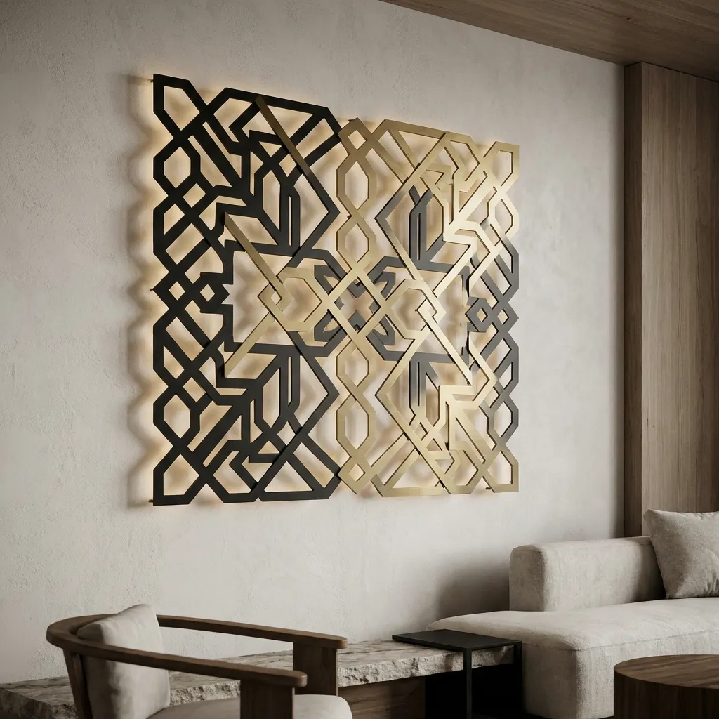 Laser-Cut Wall Art - Luxury Metal Artifact Delhi NCR Showroom