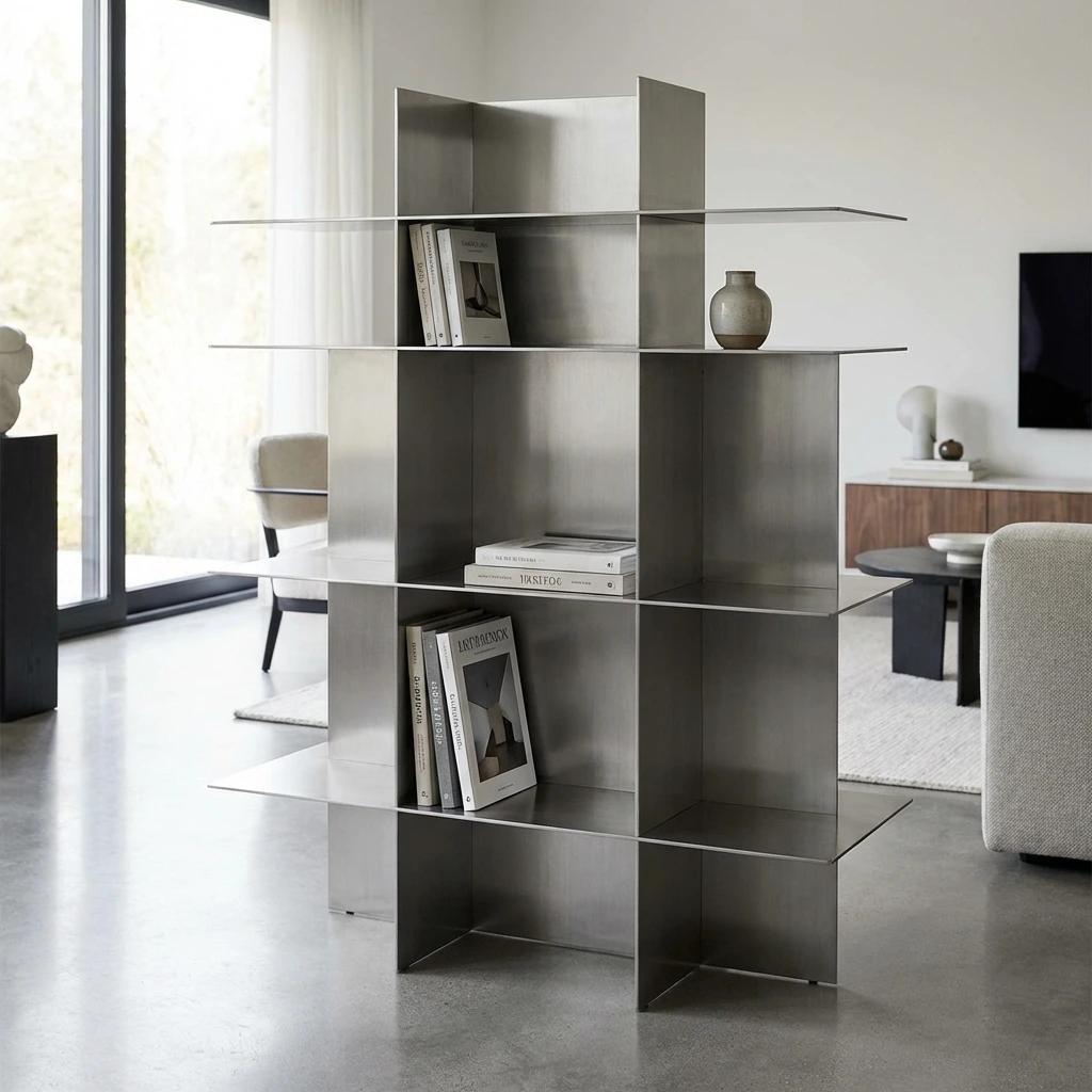 Modern Metal Bookshelf - Luxury Metal Artifact Delhi NCR Showroom